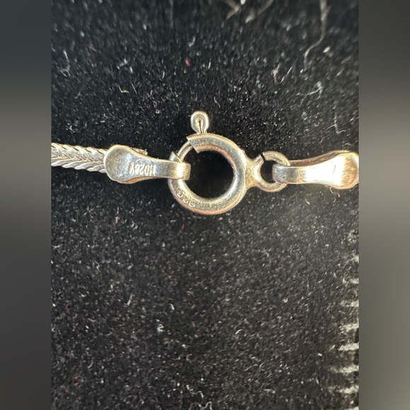 ANTIQUE GERMAN STERLING CARNELIAN EMERLD CUT PENDANT & UNIQUE 18” CHAIN ~13.29g - Picture 7 of 13